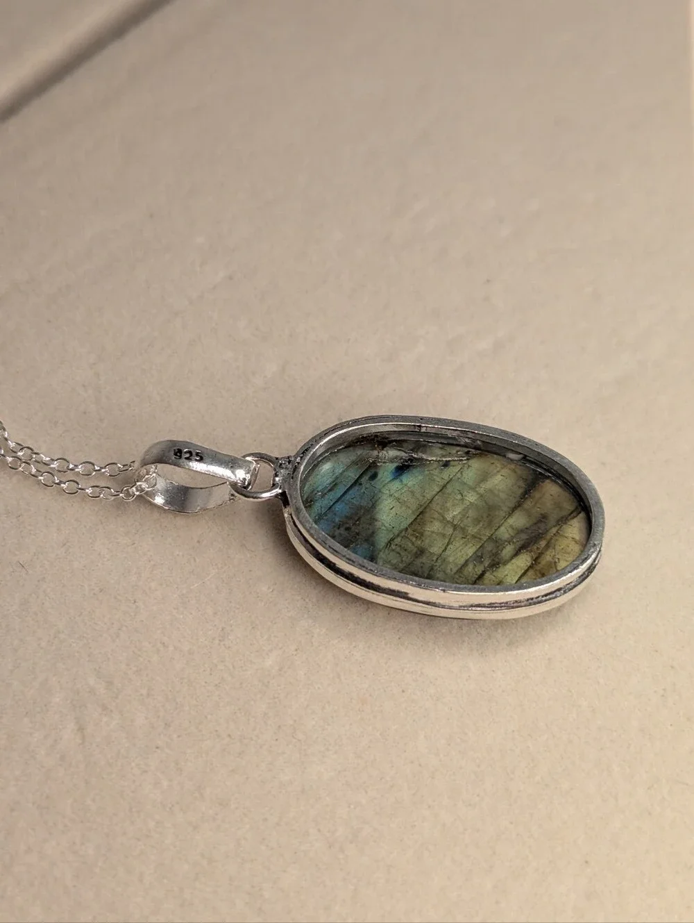Labradorite 925 Sterling Silver Pendant – Blue/Green Flash New P052926-01